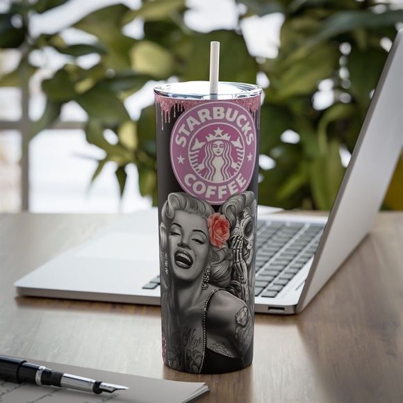 Marilyn Monroe 20oz Steel Tumbler With Straw - Picture 7 of 8